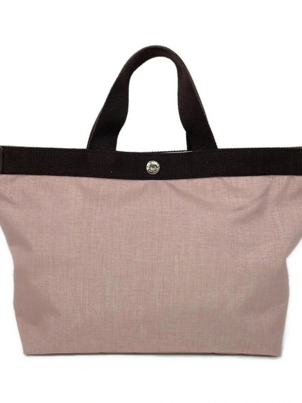 Herve Chapelier Cordura Square Tote B5M Light Pink Dark Brown Cordura Nylon